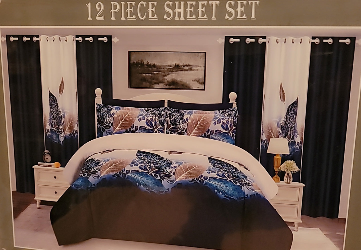 12 Pc Bedding King Size Sheet Set