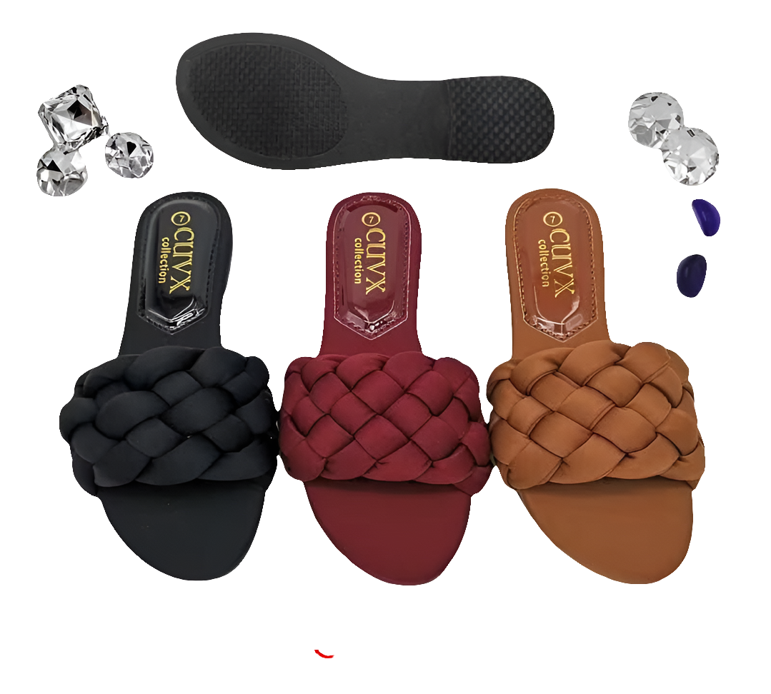 Braided Strap Slippers for Women #N7