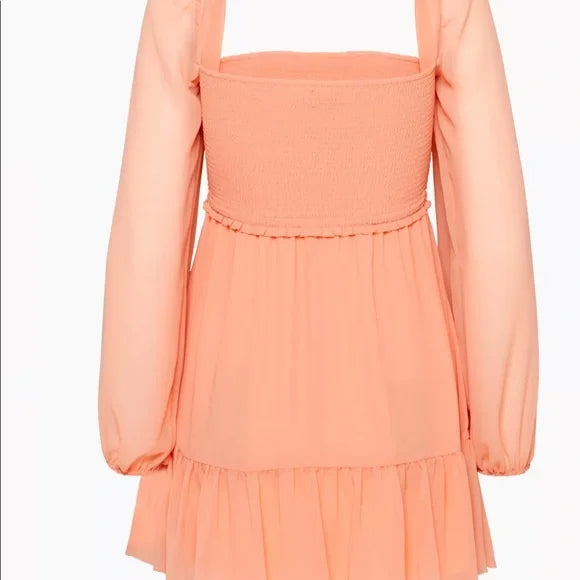 Girls Casual Long Lantern Sleeve Dresses Square Neck