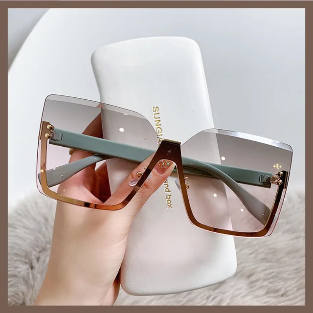 Women's Square Rhimless Design Sunglasses