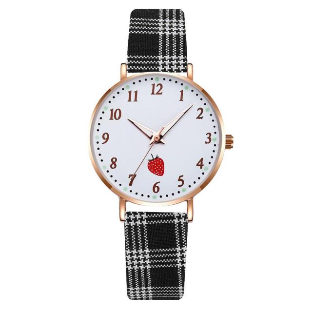 ELegant Women Leather Band Quartz Watch Fashion Clock Bracelet