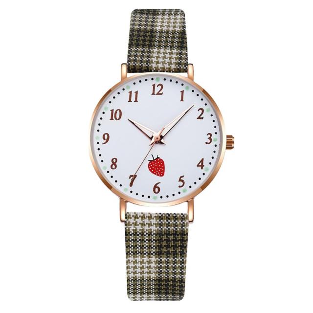ELegant Women Leather Band Quartz Watch Fashion Clock Bracelet