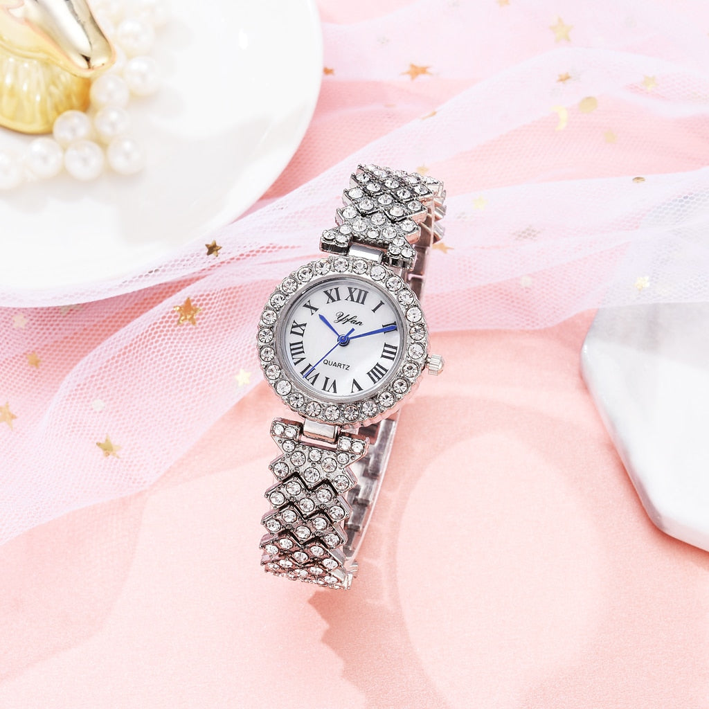 Women Rose Gold Watch bracelet 2pcs Set