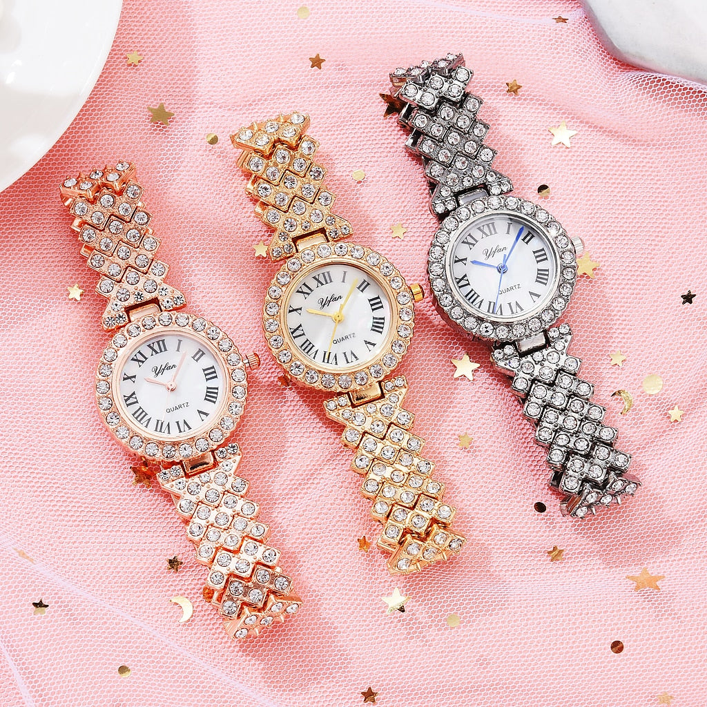Women Rose Gold Watch bracelet 2pcs Set