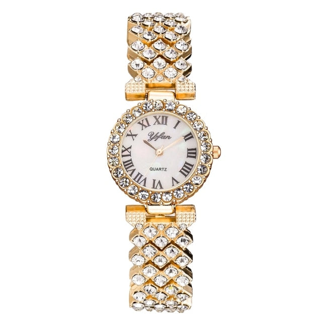 Women Rose Gold Watch bracelet 2pcs Set