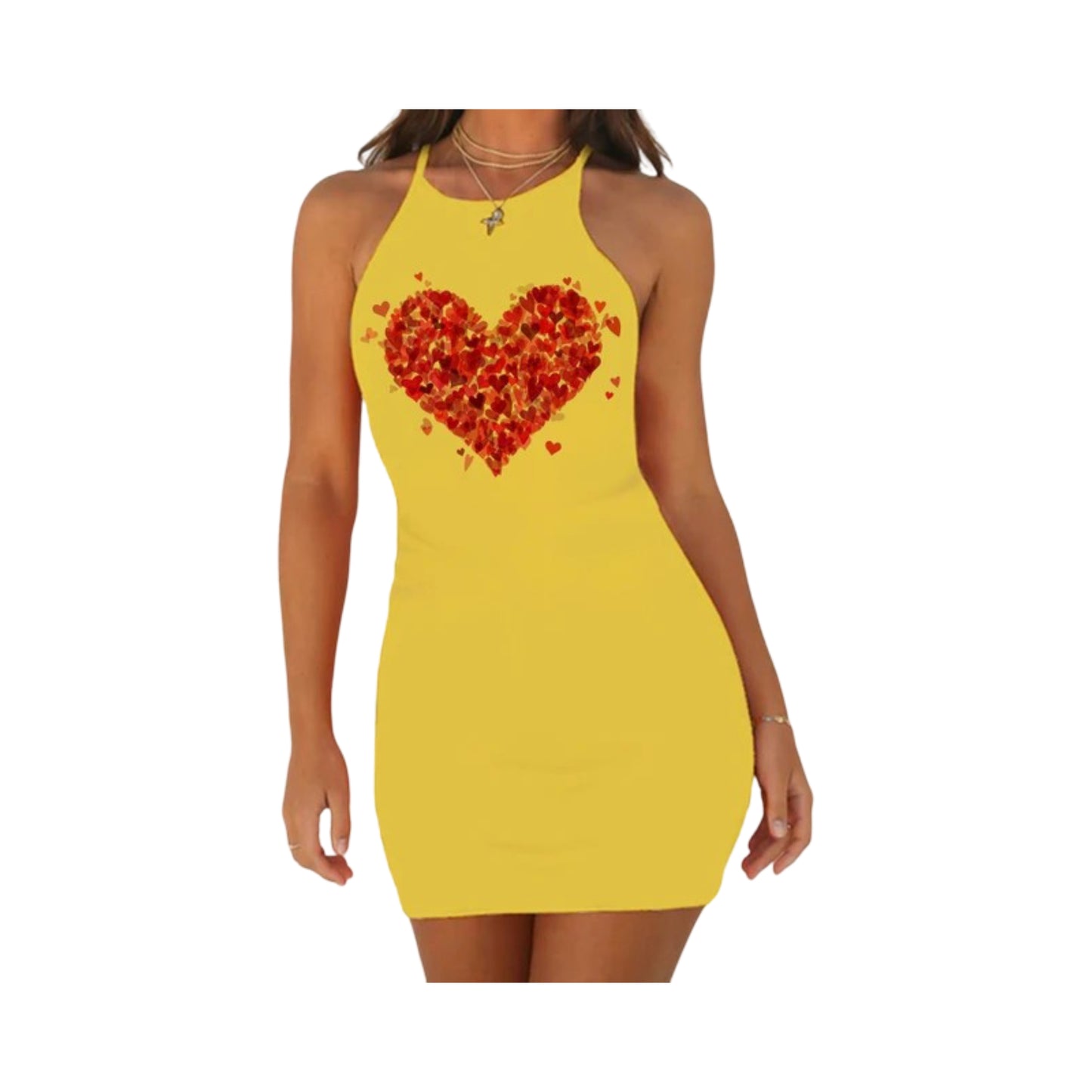 Sexy Nightie Night Dress Women Red Mouth Lip Love