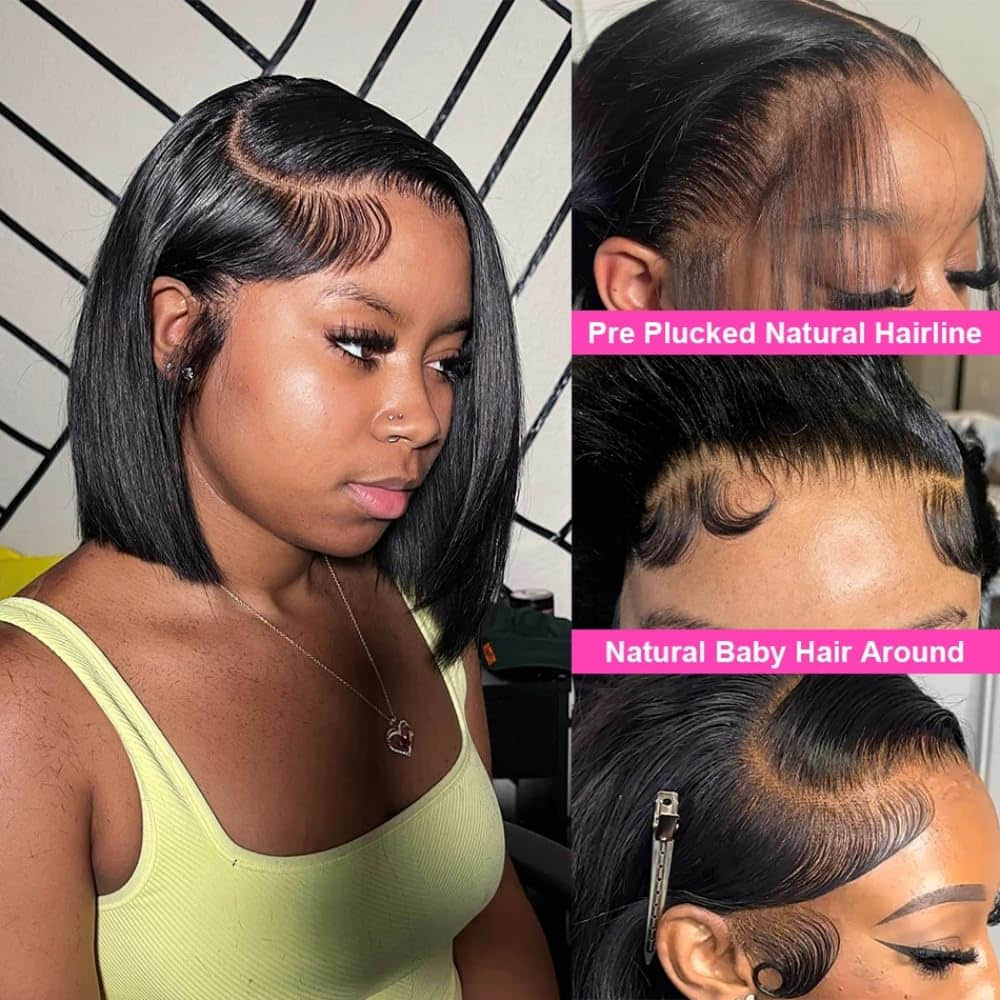 Staria Hair 13"x4" Bob Wig Transparent Lace Closure Wig #1B