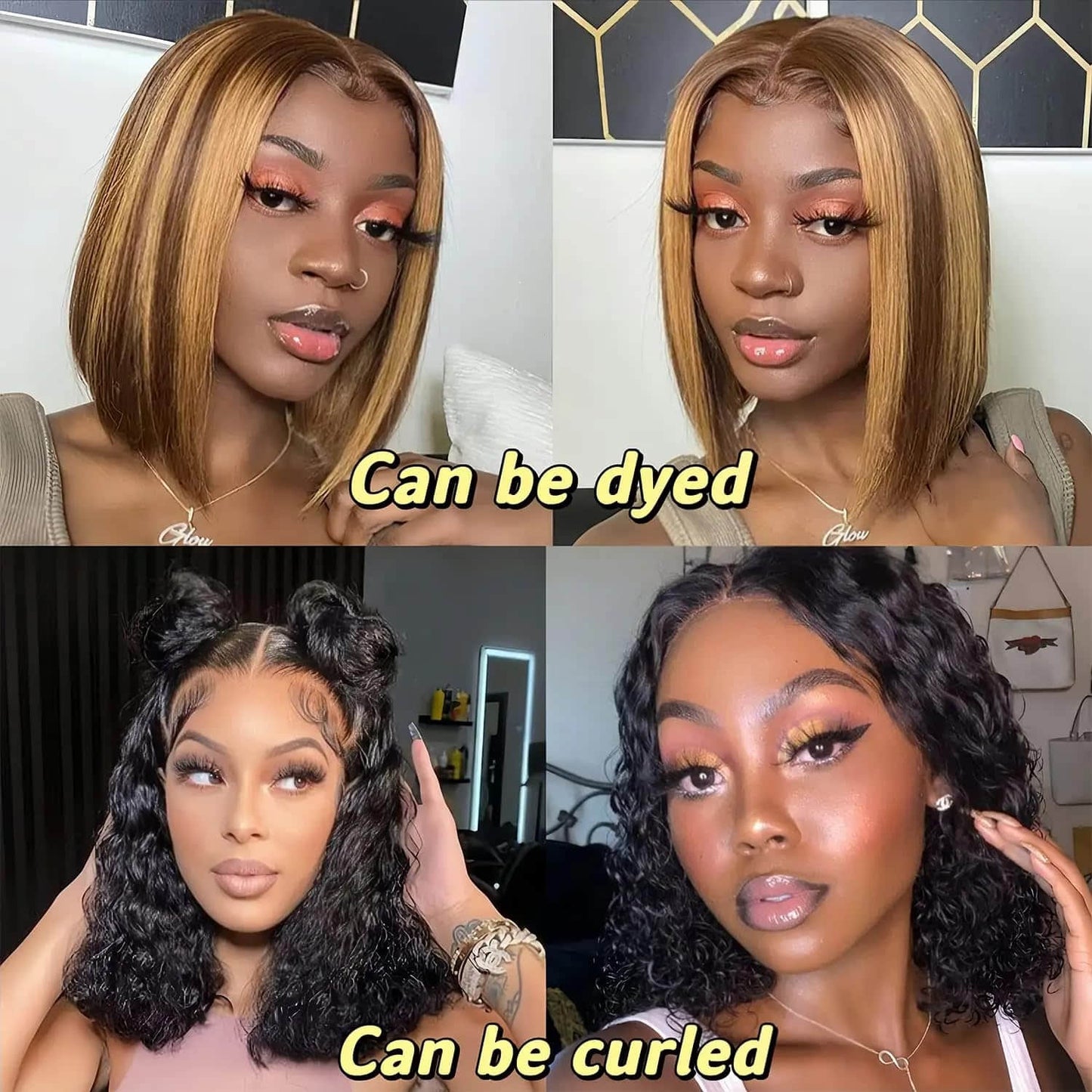 Staria Hair 13"x4" Bob Wig Transparent Lace Closure Wig #1B