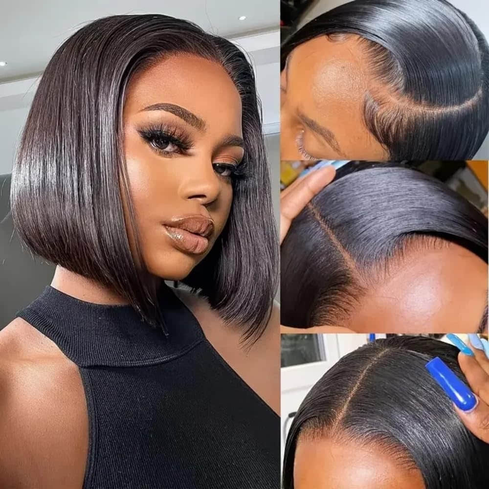 Staria Hair 13"x4" Bob Wig Transparent Lace Closure Wig #1B