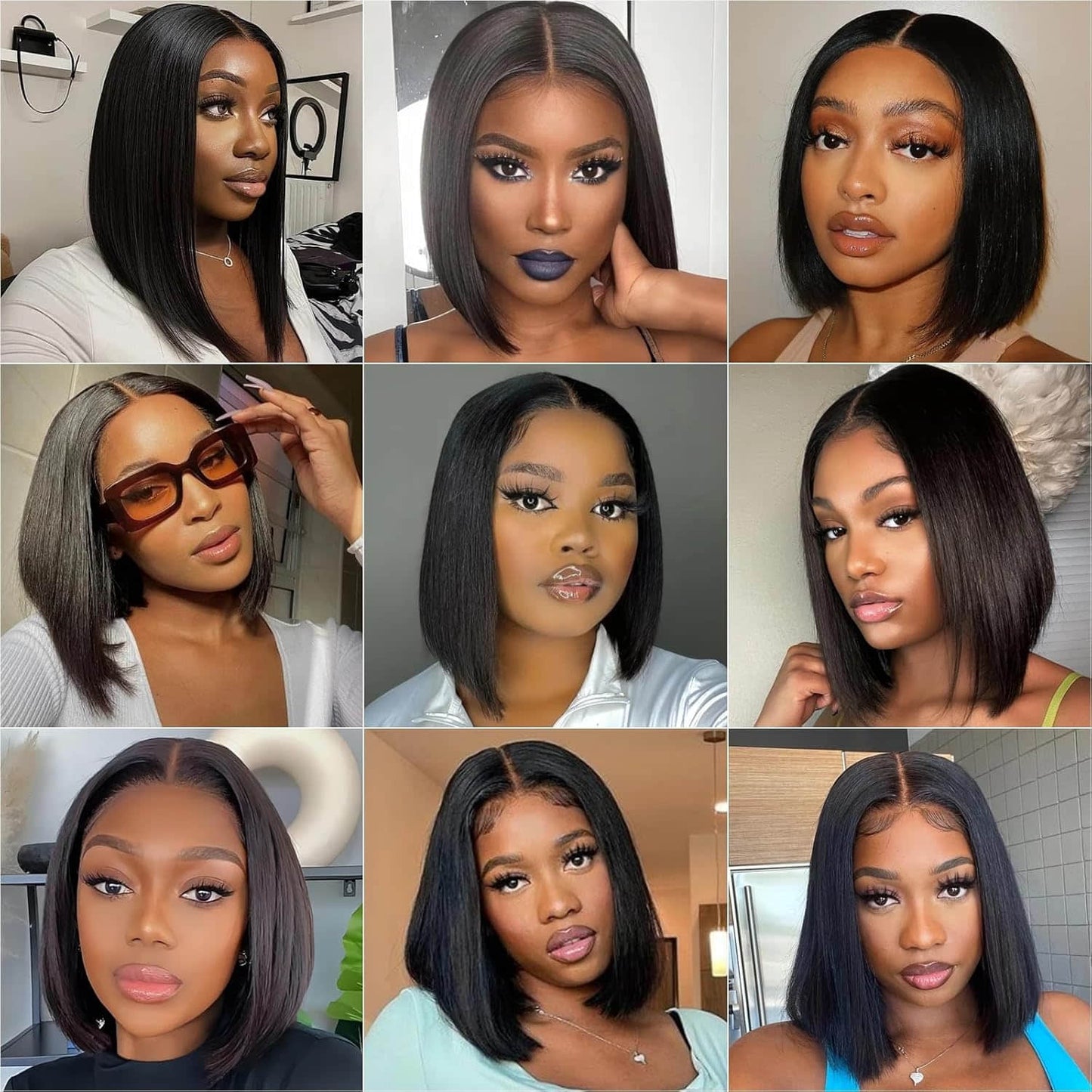 Staria Hair 13"x4" Bob Wig Transparent Lace Closure Wig #1B