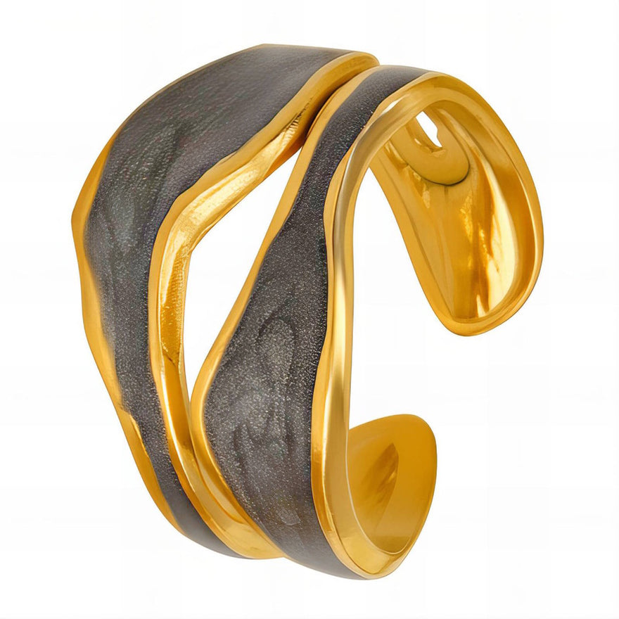 Black Marble Fashion Nacar Rings