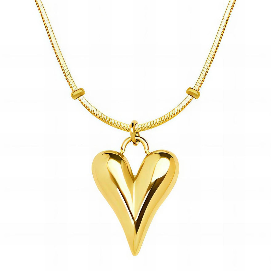 18K Gold Plated Stainless Steel Hearts Necklace