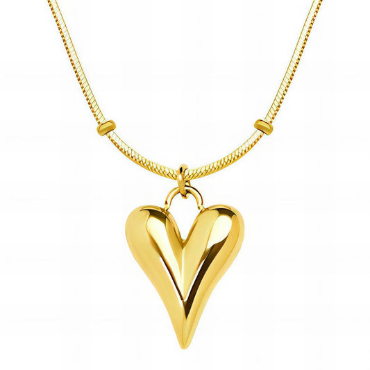 18K Gold Plated Stainless Steel Hearts Necklace