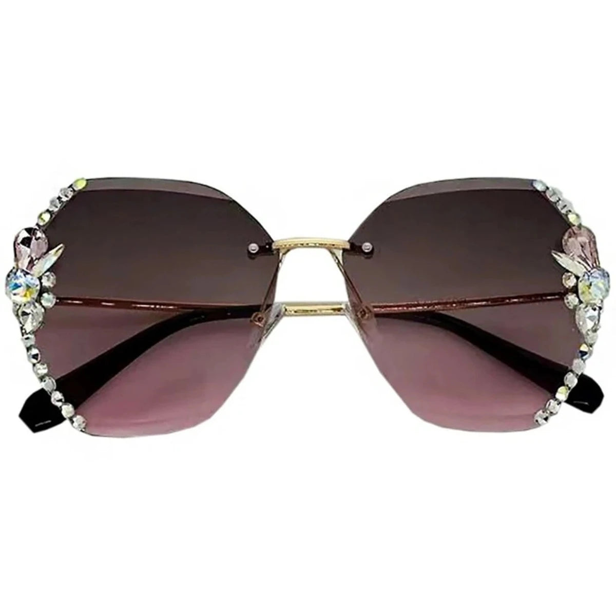 Rimless Rhinestone Women Sunglasses