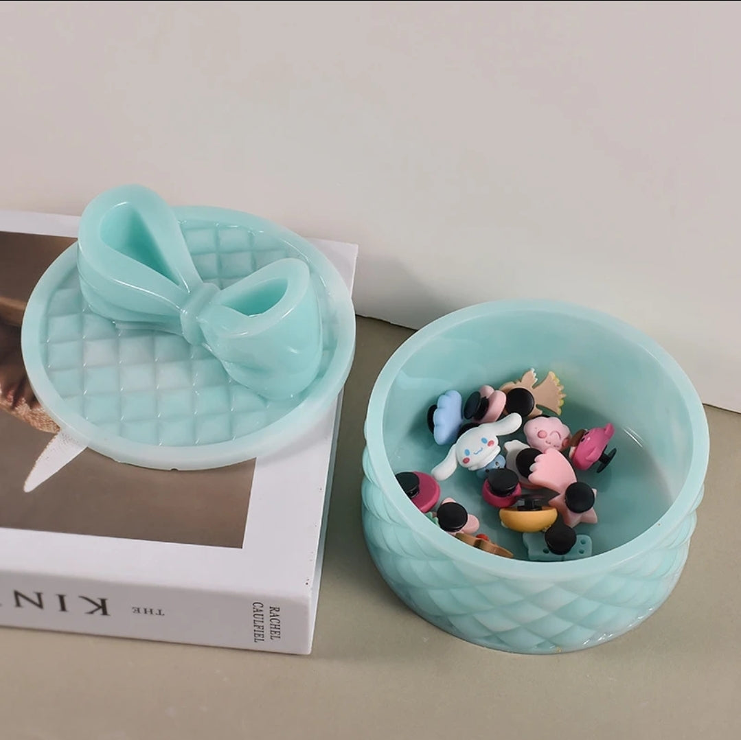 Leather Lattice Design Jewelry Candy Storage Gift Box Organiser