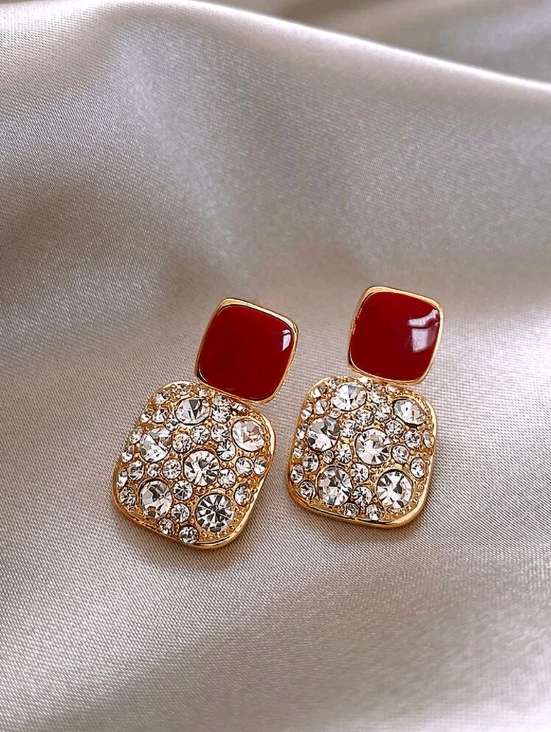 Rhinestone Geometric Earrings