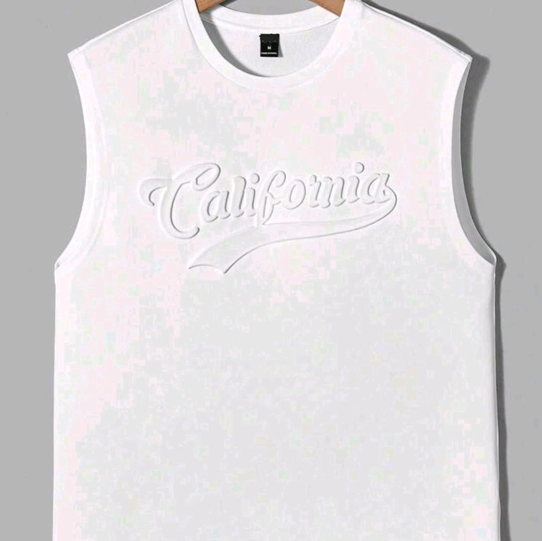 Men's Letter Embossed Tank Top