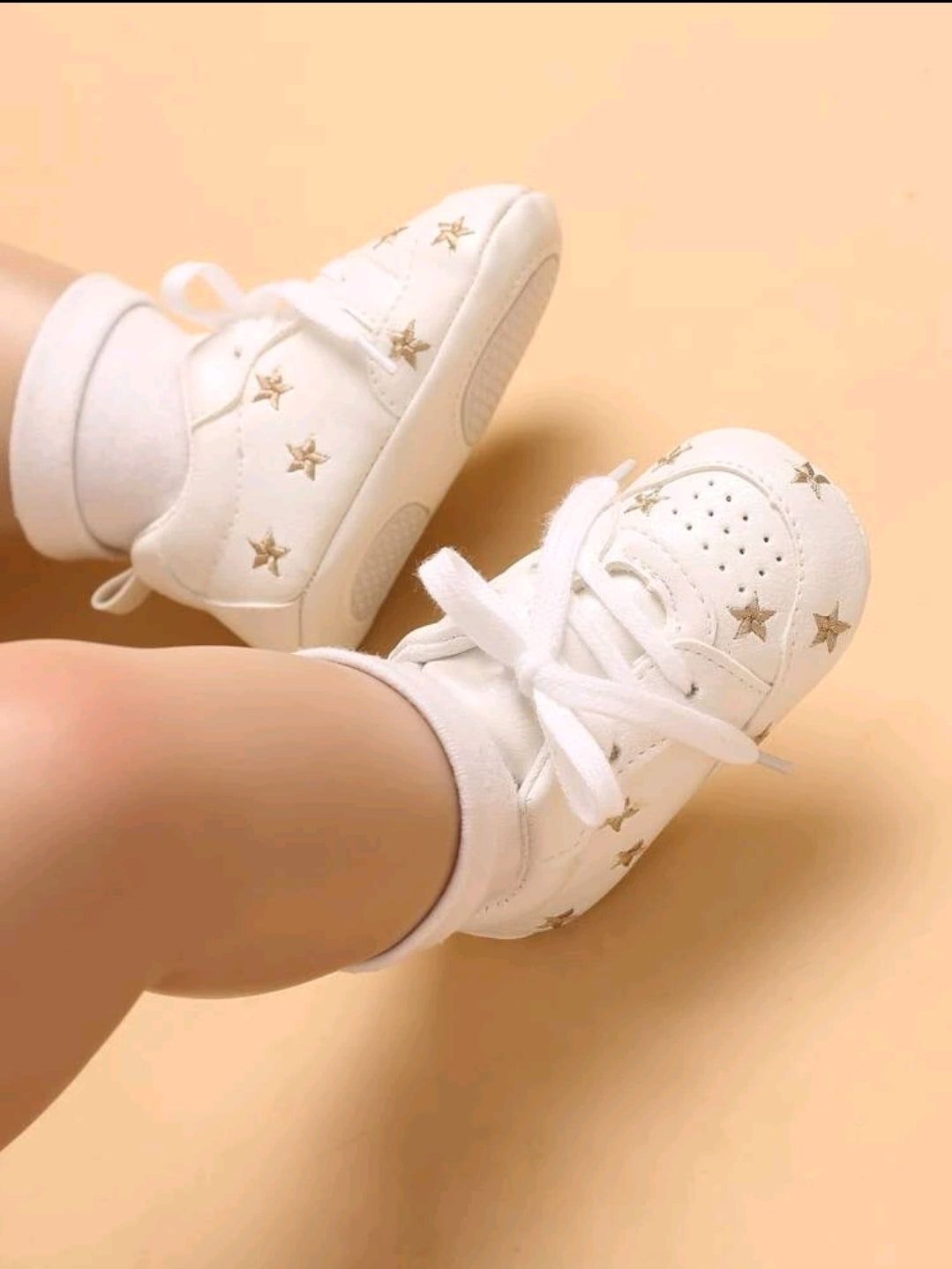 Baby / Toddler Star Pattern Prewalker Shoes- Gold