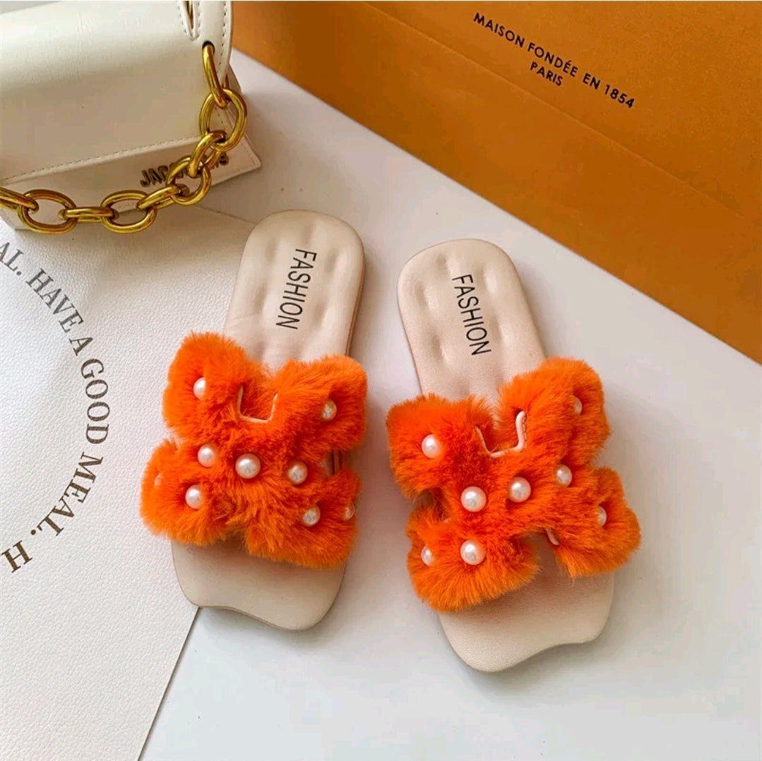 Girls Hair Pearl Non-slip Sandal
