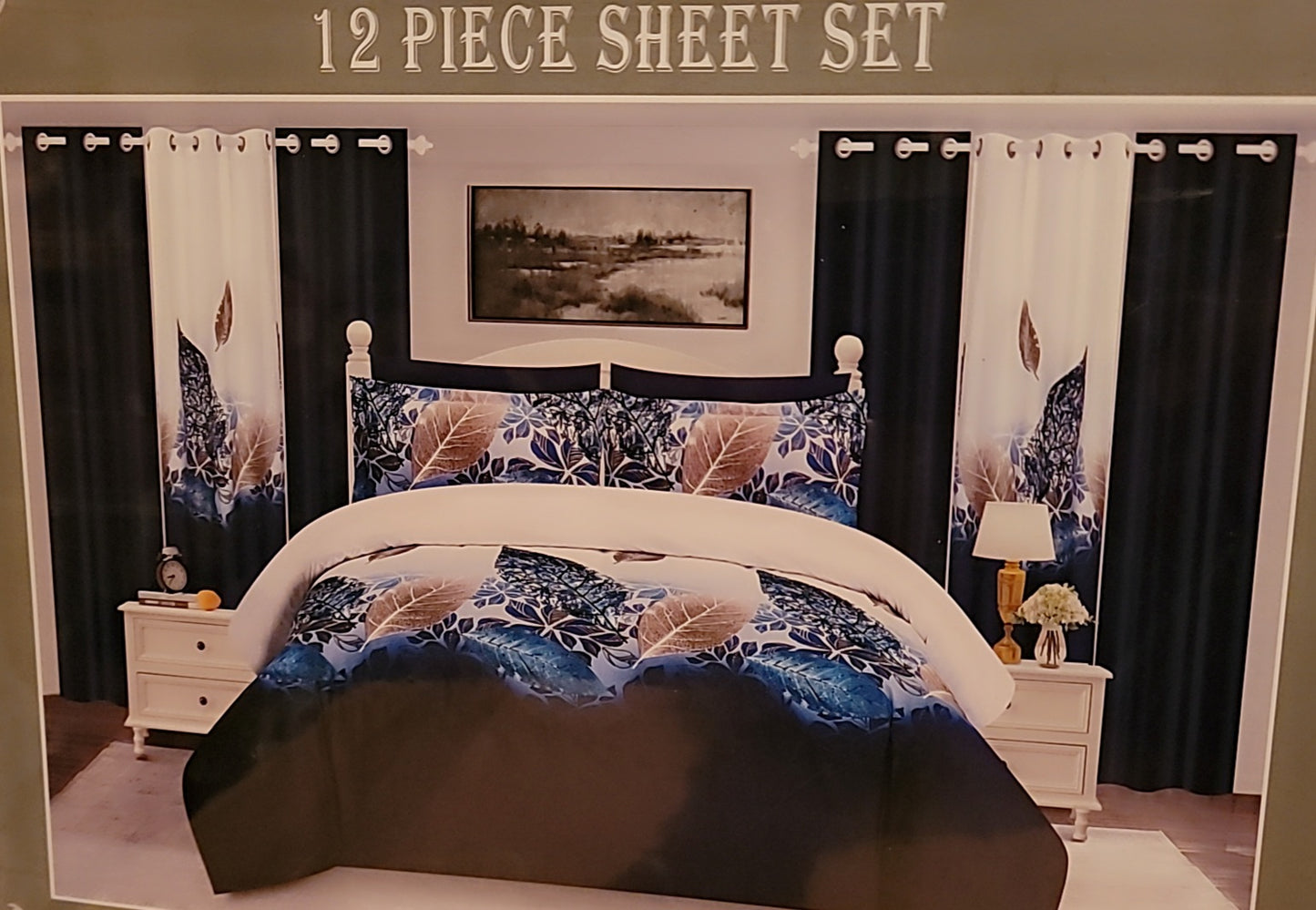 12 Pc Bedding King Size Sheet Set