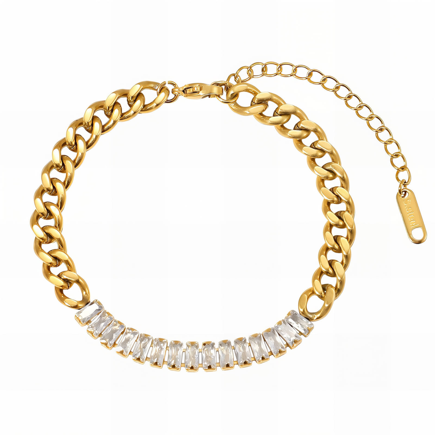 chain bracelet, 18K Gold Plated Steel