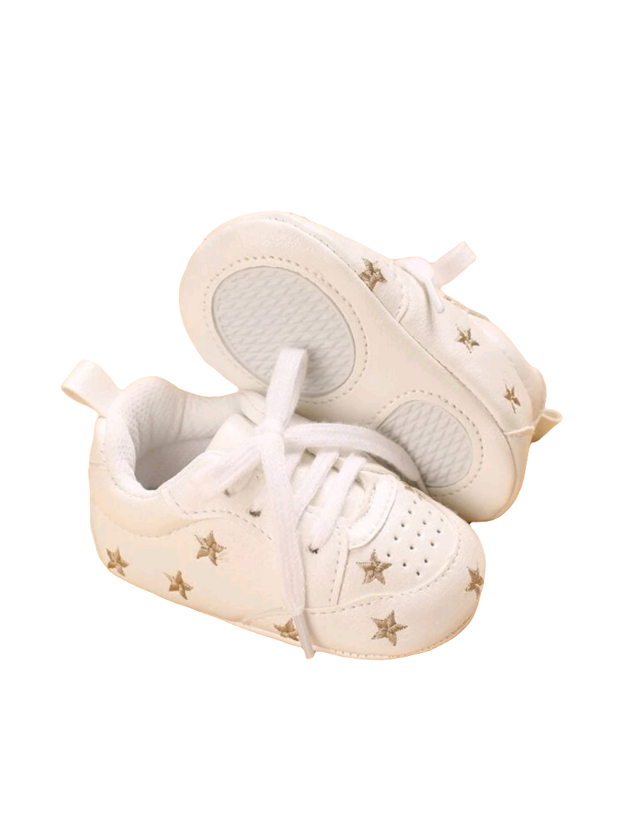 Baby / Toddler Star Pattern Prewalker Shoes- Gold