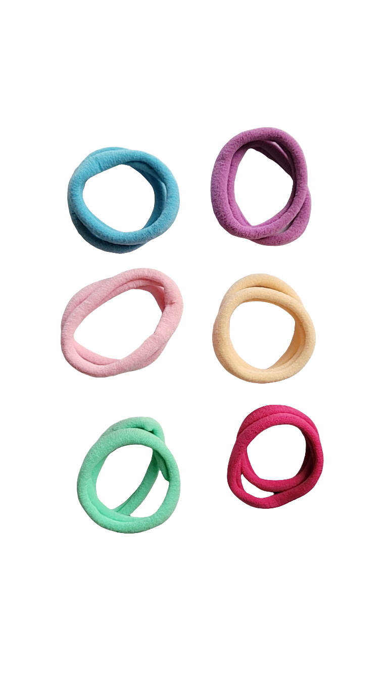 6 pairs of random colors, hair ties