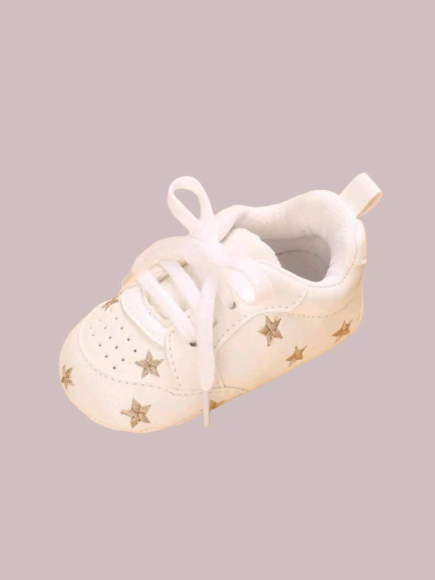 Baby / Toddler Star Pattern Prewalker Shoes- Gold