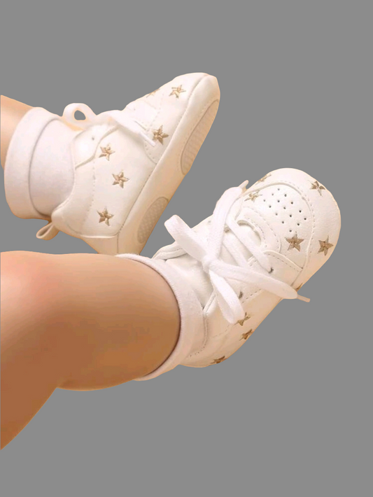 Baby / Toddler Star Pattern Prewalker Shoes- Gold