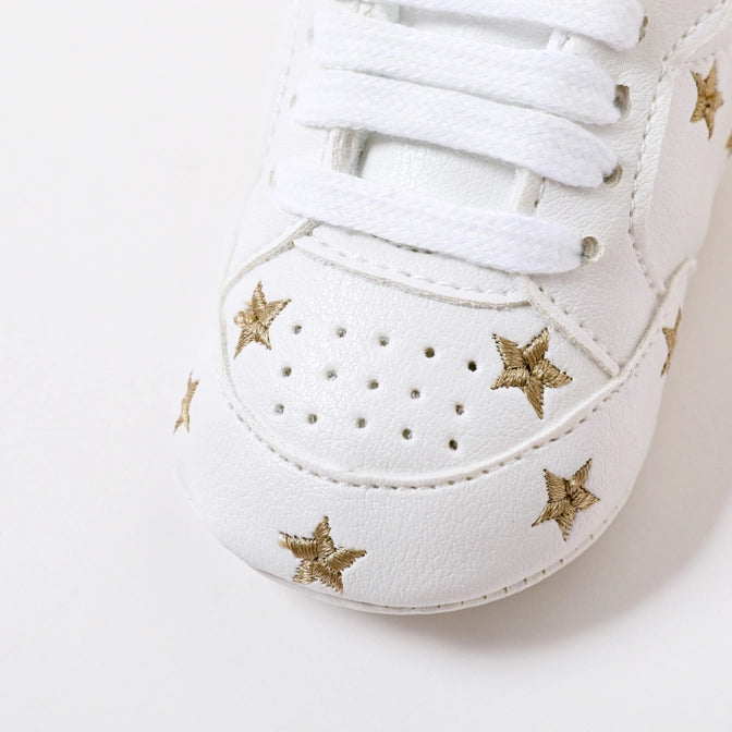 Baby / Toddler Star Pattern Prewalker Shoes- Gold