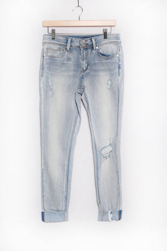 Women's High Waisted Distressed Skinny Jeans