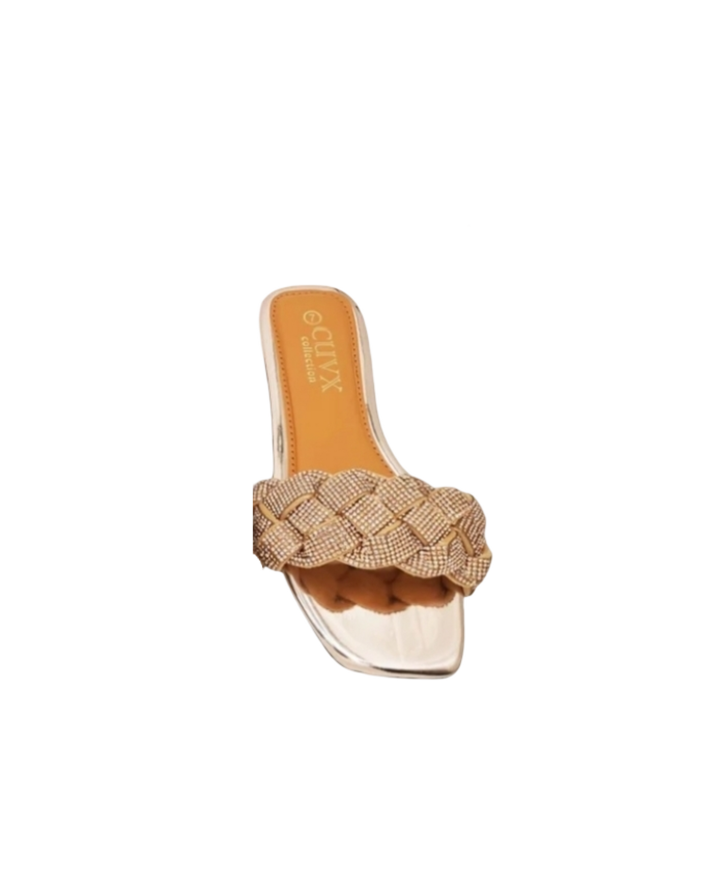 Women's fashion Braided Flat Sandals Rhinestone Sandal Comfortable Summer Walking Shoes #N4