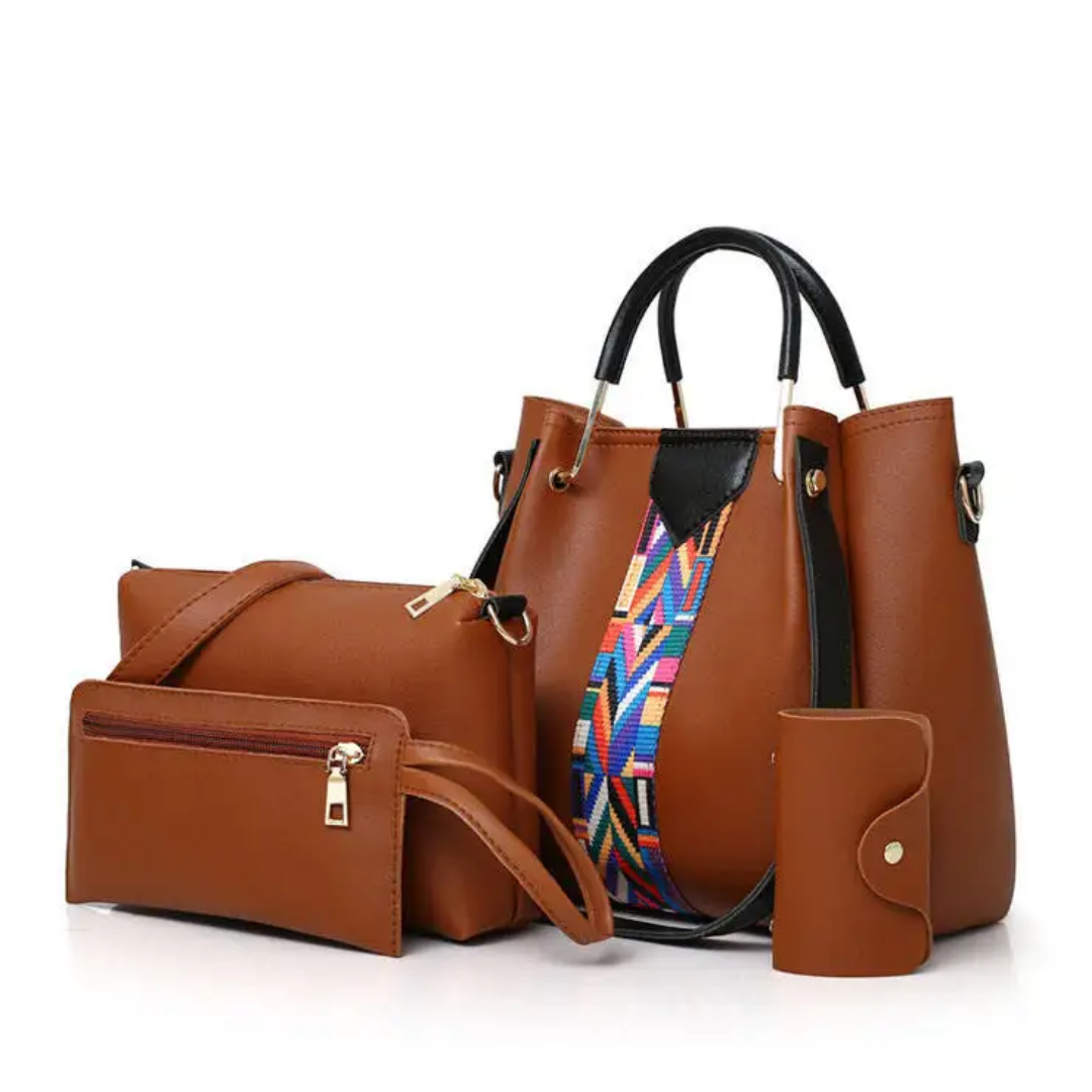 4-Piece Set Shoulder Bag Female Bag PU Leather Tote Bag for Women