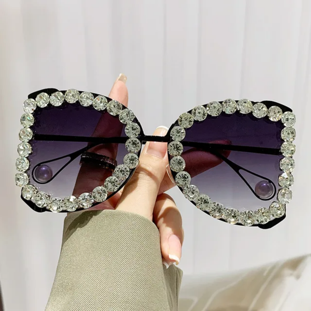 Luxury Large Frame Crystal Rhinestone Sunglasses