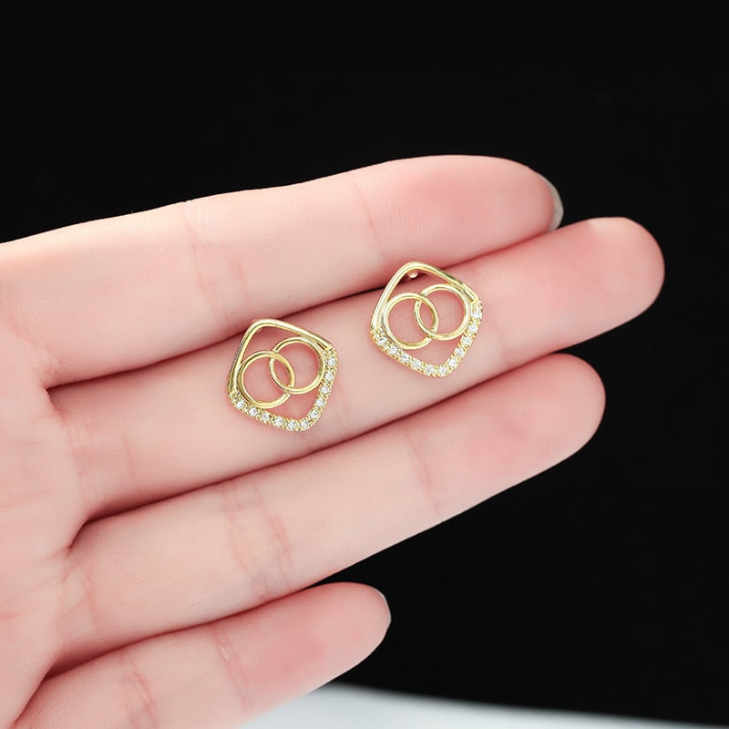 Trendy Crystal Round Pendant Drop Earrings For Women