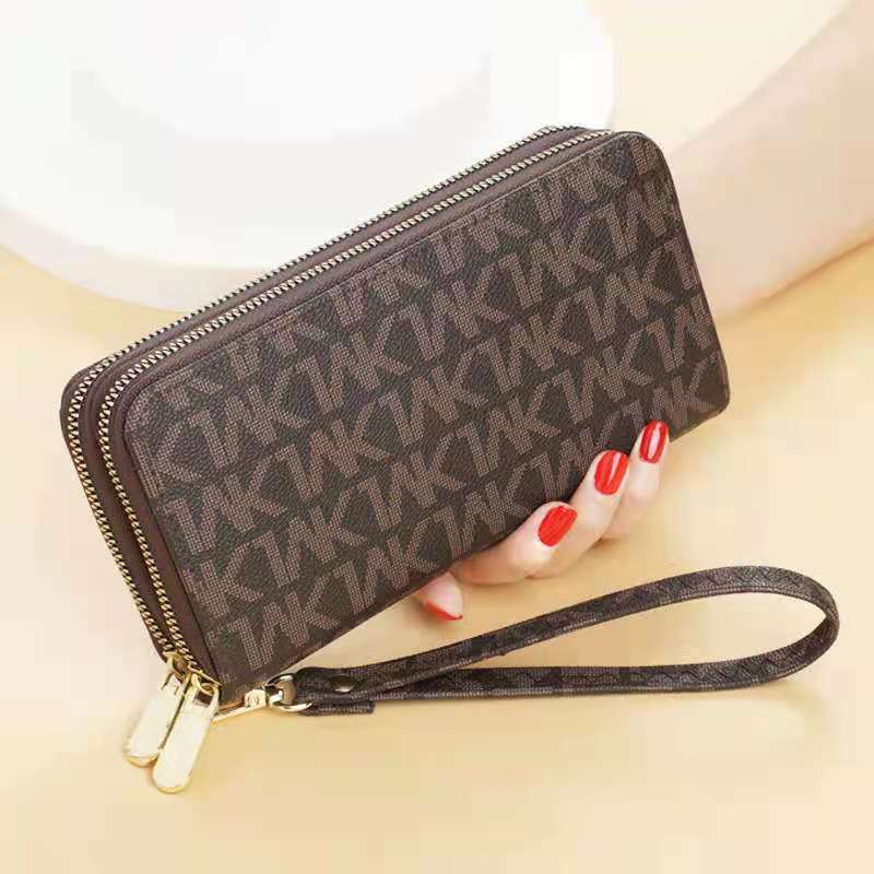 Women wallet fashion Double zipper hand strap purses