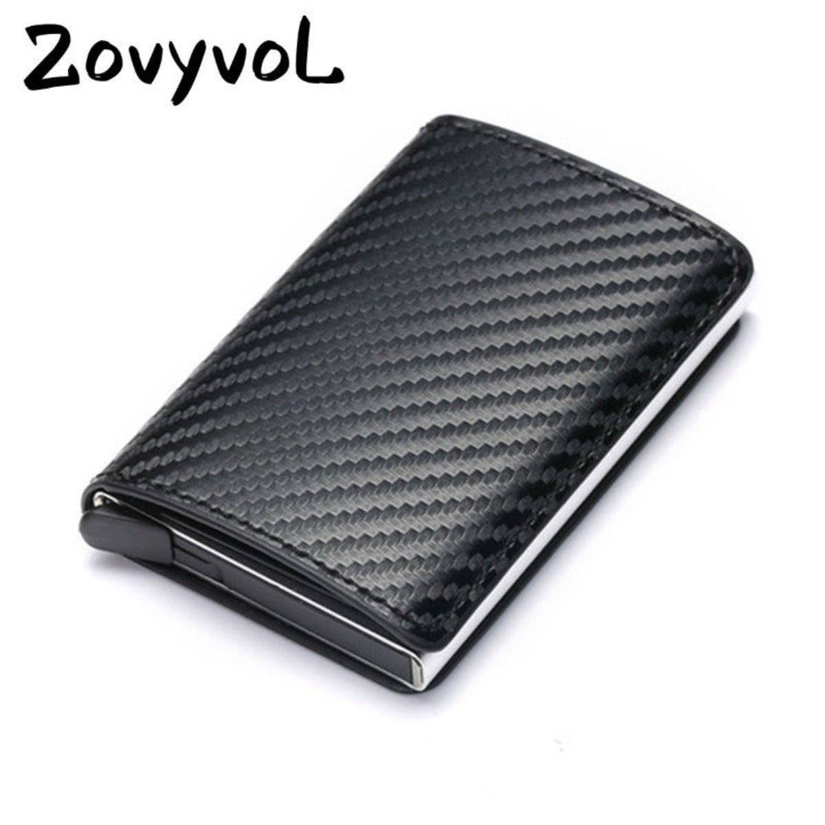 Metal Credit Card Holder Automatic Elastic PU Leather For Men