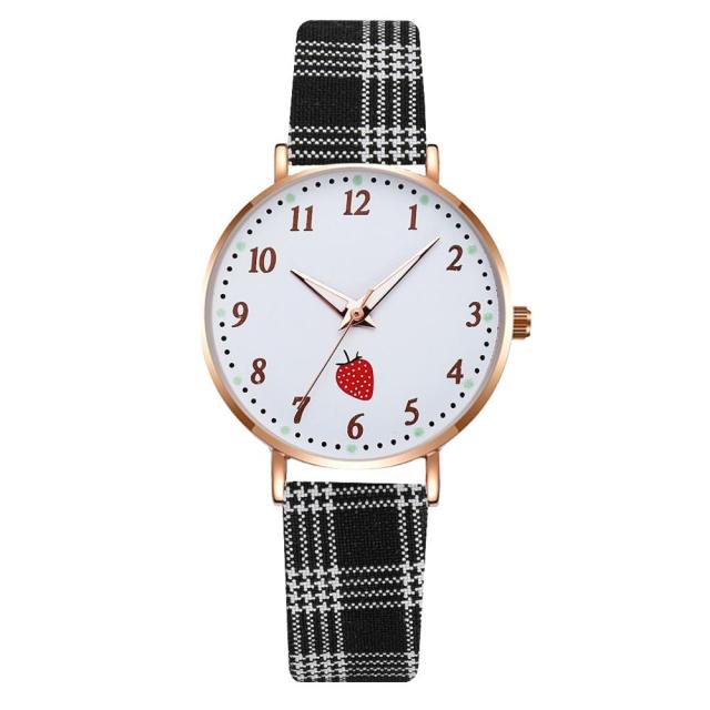 ELegant Women Leather Band Quartz Watch Fashion  Clock Bracelet