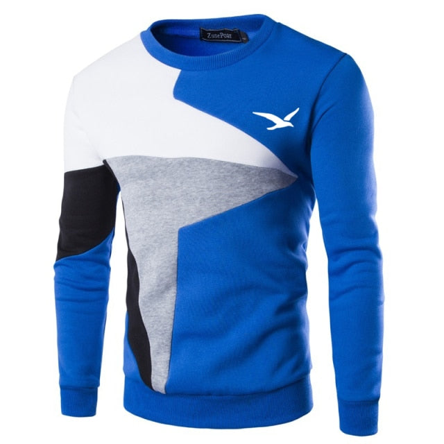 Sweaters Men European flag blue Seagull Prin